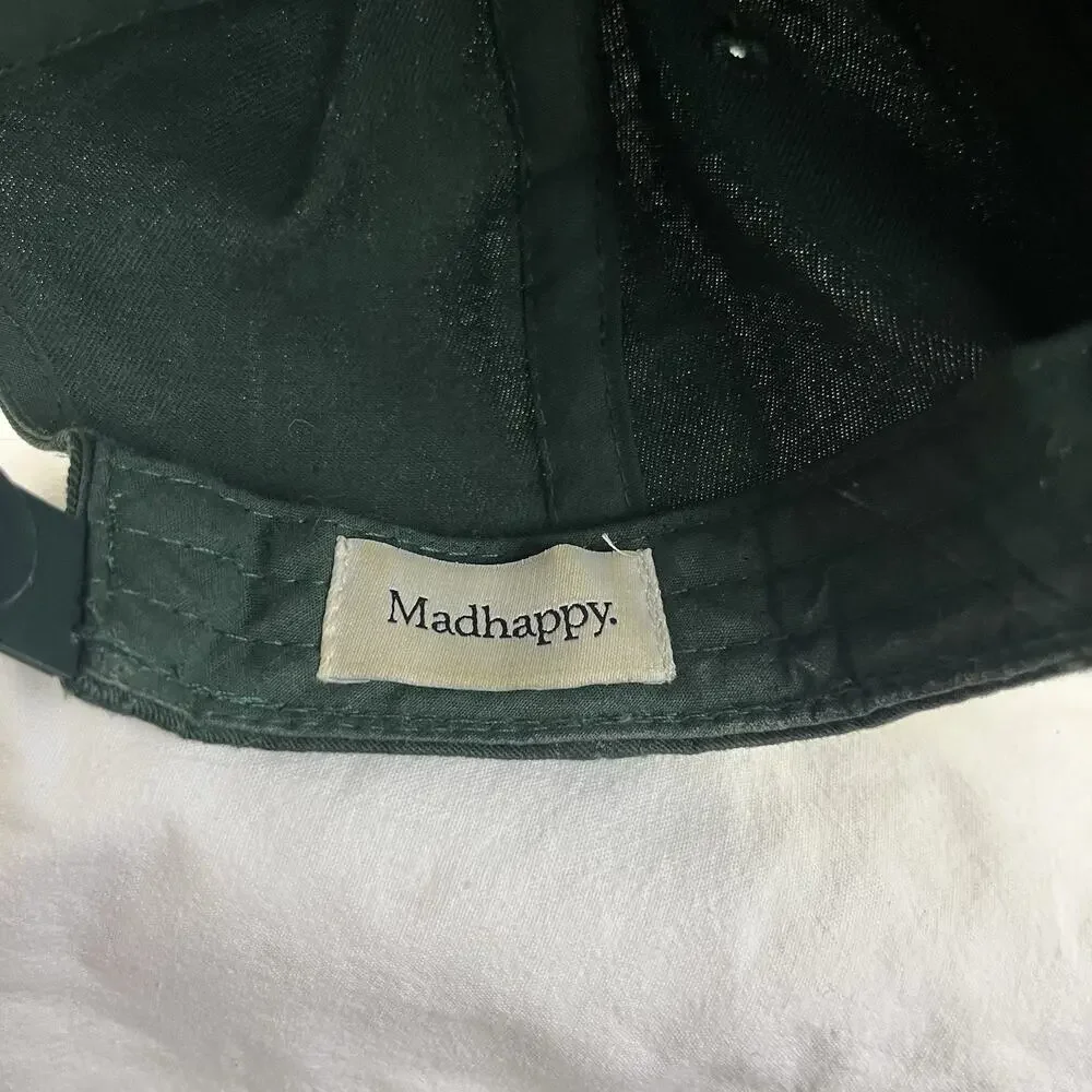 Madhappy Embroidered Logo Snapback Hat Unisex Adjustable Baseball Cap Green